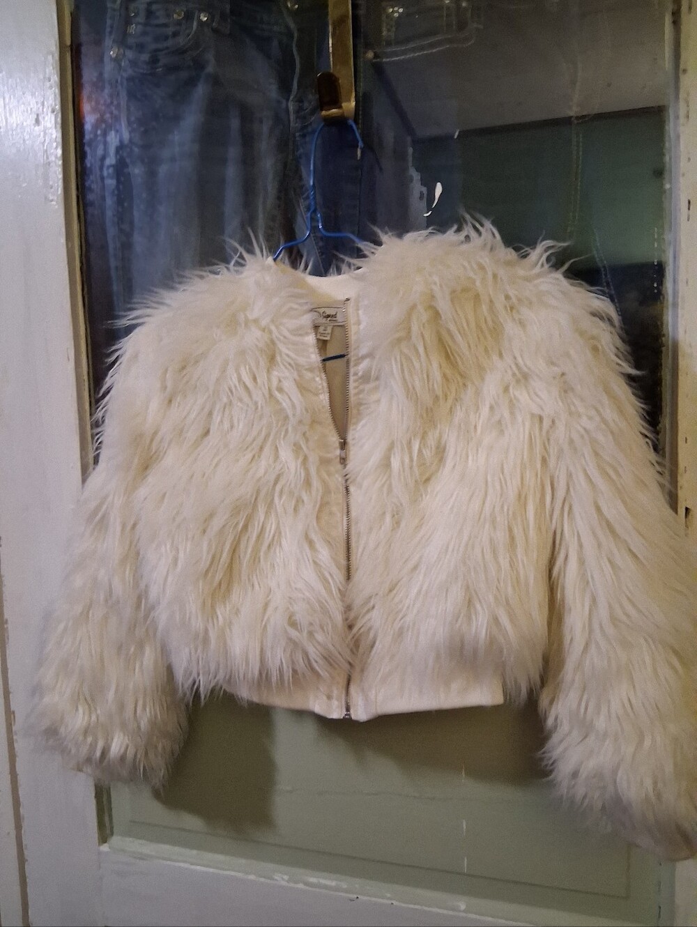 Faux Fur Cream Cropped Jacket - Chikdren - Picture 3 of 6